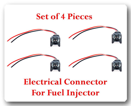 Set 4 Kit Electrical Connector for Fuel Injector FJ714 Fits: Jeep 4 Cyl 2.5L