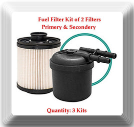 3 Kits FD4615 11-17 6.7L Powerstroke Fuel Filter For F250 350 450 550 650 750