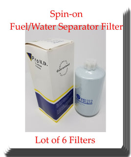 6 x FS1212  Fuel/Water Separator Spin-on with Drain Fits:Freightliner Sterling