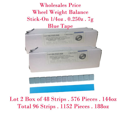Stick on Wheel Weight  Blue Tape 0.25oz 1/4oz Total 96 Strip Pcs 1008oz 1152 Pcs