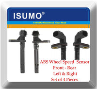 (4 Pcs) ABS Wheel Speed Sensor Front-Rear L / R  Fits Toyota Sequoia 2008-2017