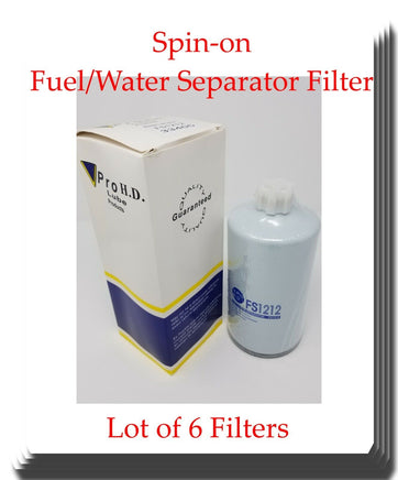 6 x FS1212  Fuel/Water Separator Spin-on with Drain Fits:Freightliner Sterling
