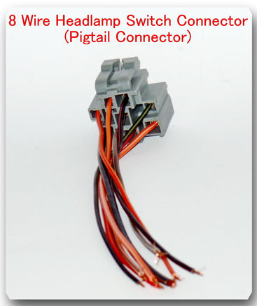 8 Wire Headlight Switch Pigtail Connector Connector Fits: Ford Lincoln Mercury