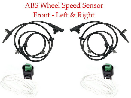 2 ABS Wheel Speed Sensor W/Connectors Front Left & Right Fits Tiida Versa 07-18
