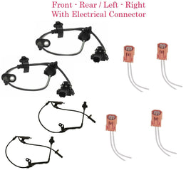 4 ABS Wheel Speed Sensor & Connectors Front Rear L/R Fits Honda Pilot 2009-2011