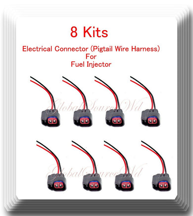 8x Connector of Fuel Injector FJ887 Fit 2004-2010 Chevy for GMC  4.8 5.3 6.0 6.2