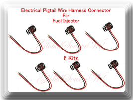 6 Kits Pigtail Wire Harness Connector For Fuel Injector FJ1024 For CTS 2007 2.8L