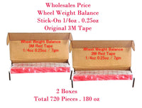 2 Boxes Red 3M Tape Stick on Wheel Weights Balance 1/4 0.25 z Total 720 Pc 180oz