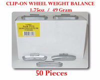 50 Pcs P Style Clip-on Wheel Weight Balance 1.75oz 49 gram  P175 Led Free