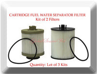 3 x  Kit of 2 Fuel Filters FD4617 For Powerstroke F250 F350 F450 F550 08-10 6.4L