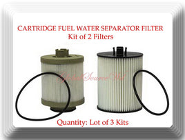 3 x  Kit of 2 Fuel Filters FD4617 For Powerstroke F250 F350 F450 F550 08-10 6.4L