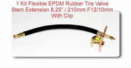 1 Kit Flexible EPDM RubberTire Valve Stem Extension W/Clamp 8.25" 210mm Φ12/10mm