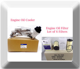Engine Oil Cooler  & 6 Engine Oil Filters Fits: Buick Chevrolet Pontiac Saturn 