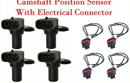 Set 4 Pcs Engine Camshaft Position Sensor W/Connector Fits Hyundai Kia 2006-2016