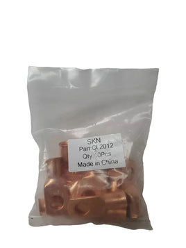 10 PCS 1/2" Bare Copper Battery Terminal Lugs - 2 Gauge - CL2012