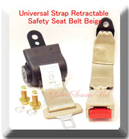 (2 Kits ) Universal Strap Retractable Car Trucks Seat Belt Beige 2 Point