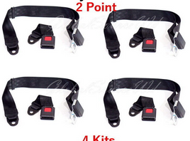 (4 Kits ) Adjustable Universal Car Truck 2 Point Seat Belt