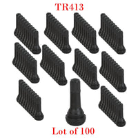 100 x  TR 413 Snap-In Tire Valve Stems Short Black Rubber MOST POPULAR VALVE