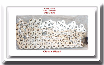 520 X 120 Link With O-Ring Drive Chain Chrome Plated Fits: Yamaha 1977-2018