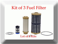 (Lot of 4 Kits) Kit of 3  Fuel Filter Fits Detroit Diesel  DD13 DD15 DD16