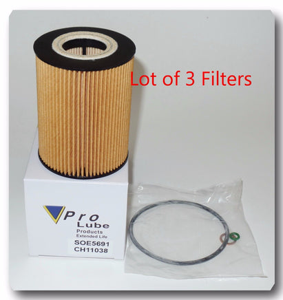 Lot of 3 Engine Oil Filter Fits: BMW M3 2008-2013 V8 4.0L