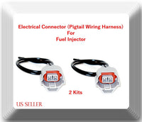 (2 Pc) Electrical Connector of Fuel Injector F897 FJ898 Fits Mazda RX8 R2 1.3L