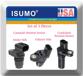 3 Pieces Camshaft/Crankshaft Position Sensor Fits:Honda CR-V 2007-2009