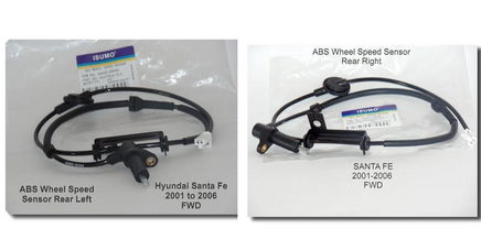 2 ABS Wheel Speed Sensor + Connectors Rear L/R For Hyundai Santa Fe 2001 2006FWD