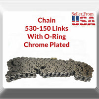 O-Ring Drive Chain Natural color Pitch 530x150 Links For Honda Kawazaki Suzuki