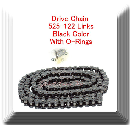 O-Ring Drive Chain Black Color Pitch 525x122Links For Honda ACE750 VT750