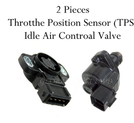2 Pc Throttle Position Sensor & Idle Air Control Valve Fits: Mitsubishi