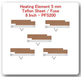 10 Replacement Heating Element 5mm +10 PTFI Sheet For Impulse Sealer 8" PFS200
