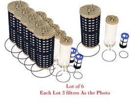 6 x 3 Kits Fuel Filter Fits Freightliner Motor Coach Sterling Terex Western Star