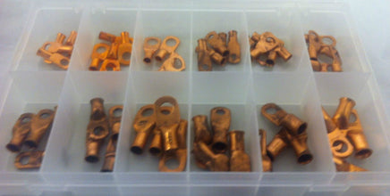54 Pcs CL70 COPPER LUG TERMINAL ASSORTMENT WIRING AUTOMOTIVE 2, 4, 6 & Guage  