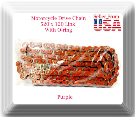 Motorcycle Chain 520x120 Link With O-Ring Fits Yamaha 1977-2018 Orange Color