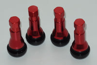 4 Kits TR 413C Red Color cover Snap-In Tire Valve Stems Short Black Rubber