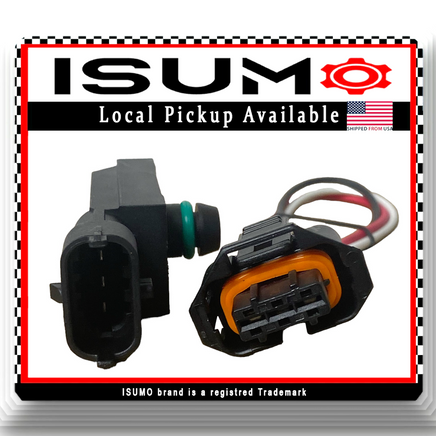 Manifold Absolute Pressure MAP Sensor W/Connector Fit Smart Fortwo 16-17 l3 0.9L