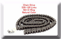 Natural Color 530-120 Link(No O-ring Chain Motorcycle fit Harley Sportster Dyna 