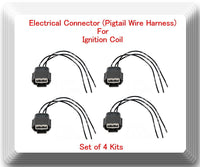 4 Kits Electrical Pigtail Wire Harness Connector of Ignition Coil For UF-350