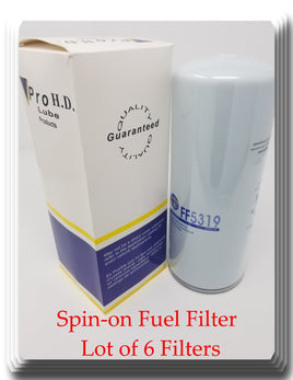 6 X FF5319 Fuel Filter Fits: Caterpillar Freightliner Western Star Buses-Trucks
