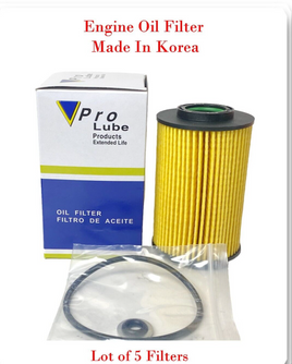 5 x Made In Korea OE Spec, Engine Oil Filter Fits Hyundai Kia 2007-2017