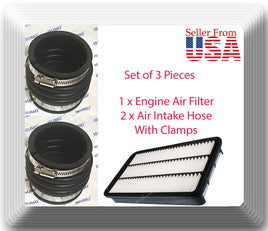 3 Pcs) 2x Air Intake hose W/Clamps & Air Filter Fits: ES300  Avalon Camry Solara