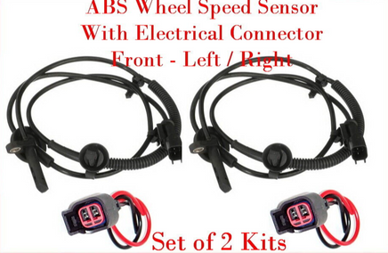 2 x ABS Wheel Speed Sensor W/Connector Front L/R Fits Buick Chevrolet GMC Saturn