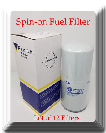 12 X Fuel Filter FF202 FitS: Euclid Komatsu Kenworth Mack White Cummins Engines