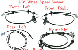 Set 4 ABS Wheel Speed Sensor Front - Rear Left  & Right Fits:  Murano 2003-2008