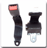 (1 Kit ) Universal Strap Retractable Car Seat Belt Black 2 Point