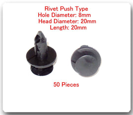 50 PCS #1860 Rivet-Push Type-Hole Diameter: 8mm-Head Diameter: 20mm-Length: 20mm
