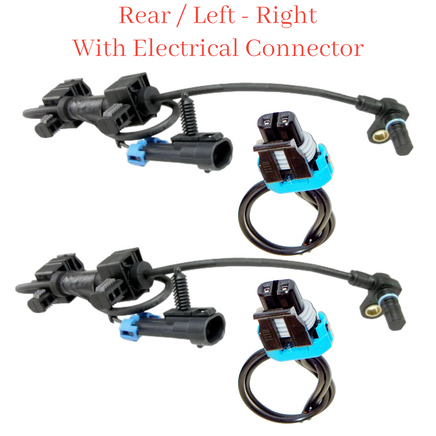 2 X ABS Wheel Speed Sensor Rear L/R W/ Connector Fits Cadillac Chevrolet GMC