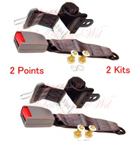 (2 Kits ) Universal Strap Retractable Car Trucks Seat Belt Grey 2 Point