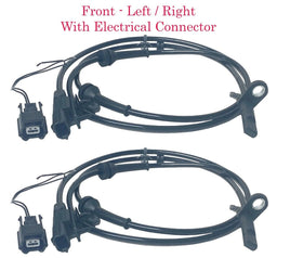 2 x ABS Wheel Speed Sensor & Connectors Front-L/R Fits: Infiniti Q50 Q60 14-22